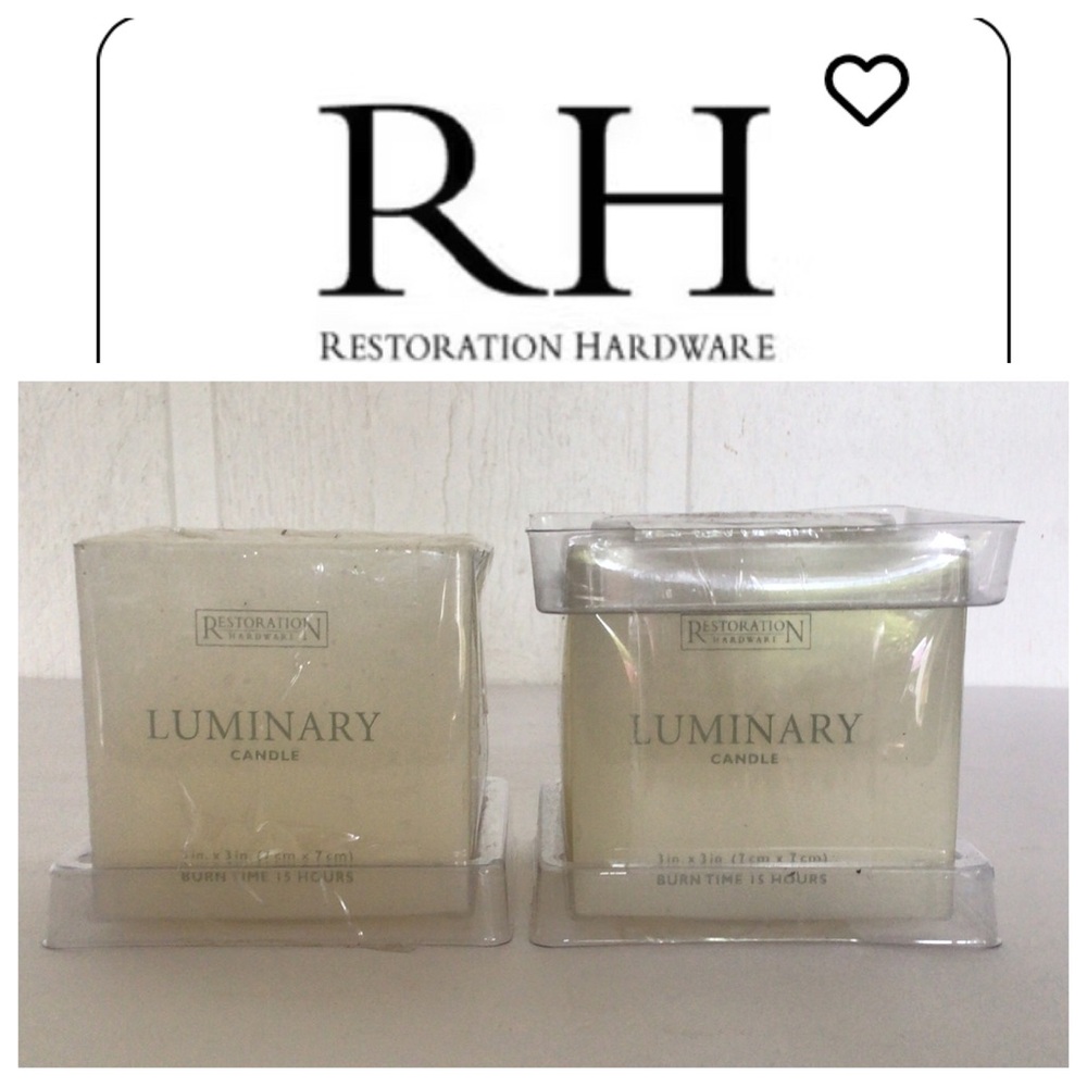 RESTORATION HARDWARE LUMINARY CANDLES SET OF TWO NWT